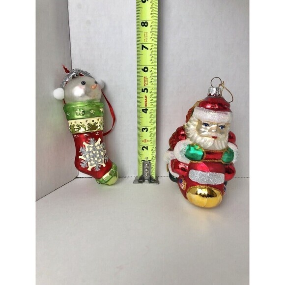 Lot of 4 Vintage Hand Blown Glass Christmas Tree Ornament Snowmen Collectibles - Picture 11 of 12